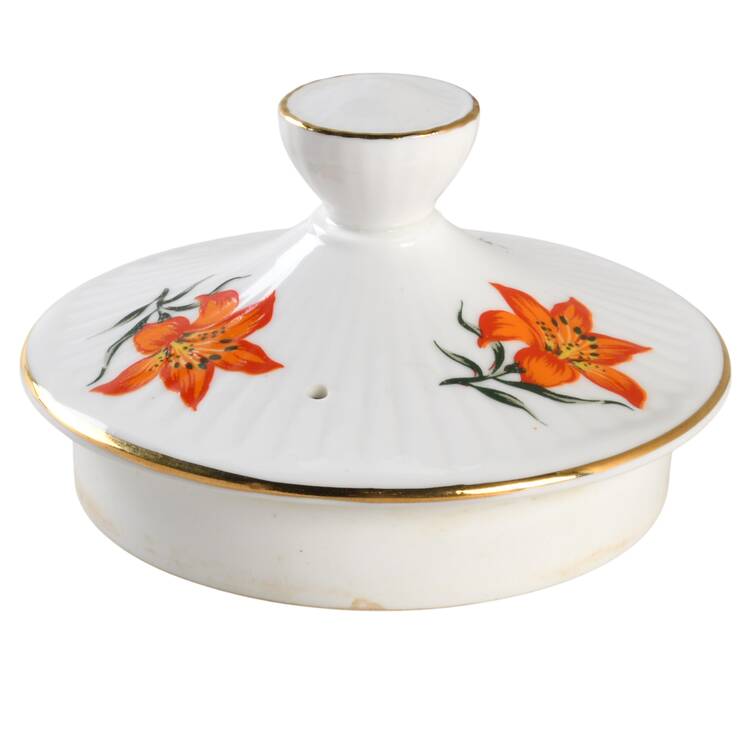 Prairie Lily (Ribbed, Gold Trim) Lid for Teapot