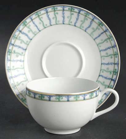 Bagatelle (White Background) Flat Cup & Saucer Set
