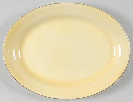 Pastel Ware Yellow (Not Molded) 12" Oval Serving Platter