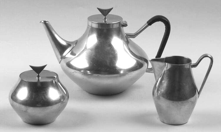 Denmark (Pewter, Hollowware) 3-Piece Tea Set with Tea Pot