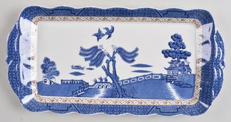 Real Old Willow (No Gold) Large Sandwich Tray