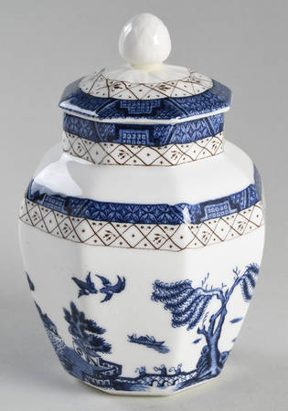 Real Old Willow (No Gold) 4" Octagonal Jar & Lid