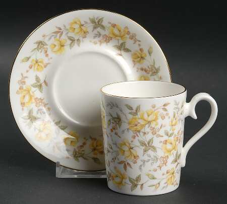 Rose Chintz Series Flat Demitasse Cup & Saucer Set