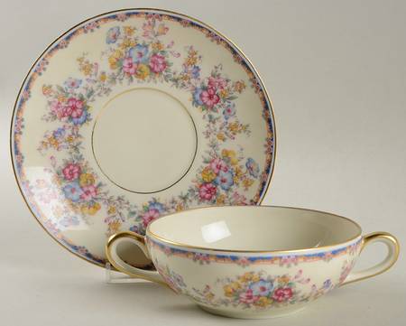 2414 Flat Cream Soup Bowl & Saucer Set