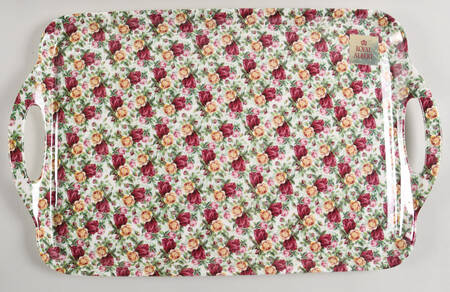 Old Country Roses Chintz Collection 19" Rectangular Handled Serving Melamine Tray by Royal Albert