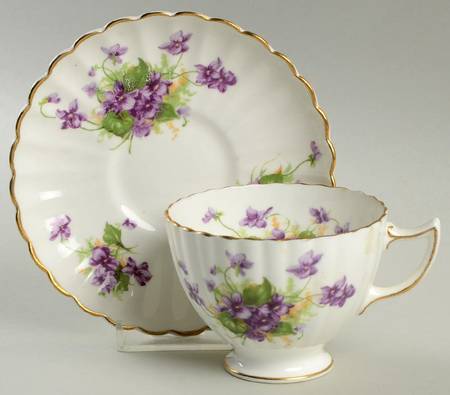Violet (Fluted) Footed Cup & Saucer Set