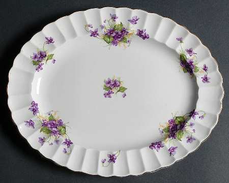 Violet (Fluted) 11" Oval Serving Platter