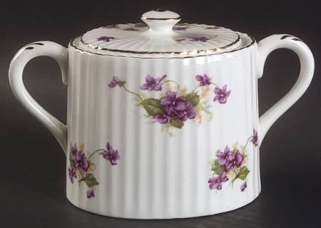 Violet (Fluted) Sugar Bowl & Lid