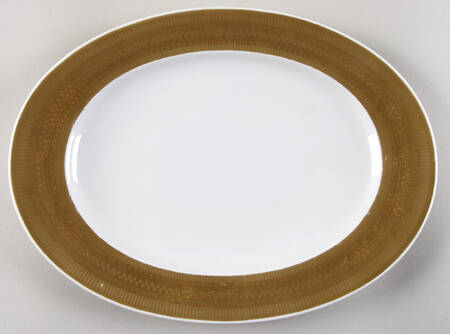 R798 Olive Green 12" Oval Serving Platter