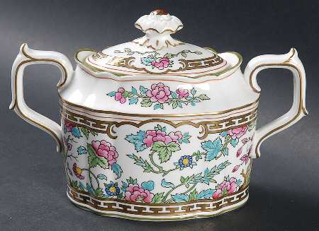 Indiana (Green Trim) Sugar Bowl & Lid