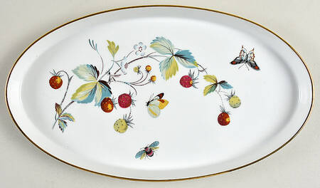 Strawberry Fair (Oven To Table, Gold) Tray for (7 Pc) Pot de Creme Set