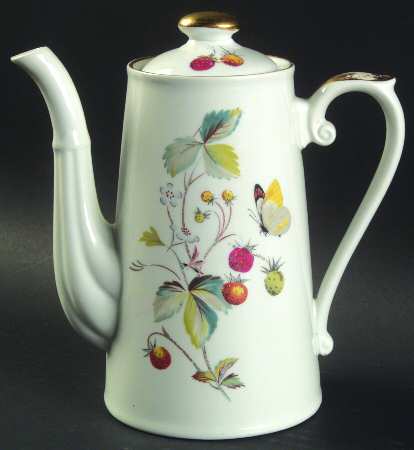 Strawberry Fair (Oven To Table, Gold) Mini Coffee Pot & Lid