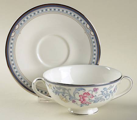 Canterbury Footed Cream Soup Bowl & Saucer Set