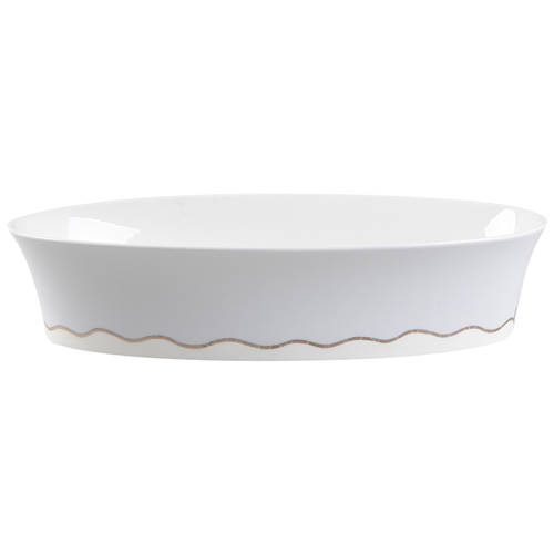 Frivolous Blue 12" Oval Vegetable Bowl