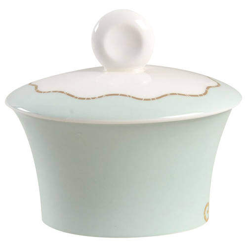Frivolous Green Sugar Bowl & Lid