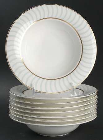 Frivolous Green (Set of 8) Accent Rim Soup Bowls