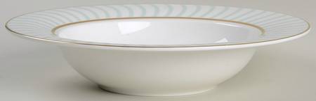 Frivolous Green Rim Accent Soup Bowl
