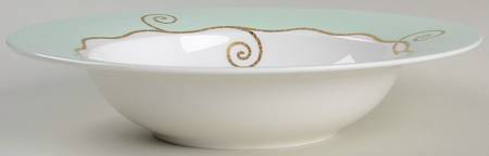 Frivolous Green Rim Soup Bowl