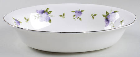 Lilac Lane Platinum 9" Oval Vegetable Bowl
