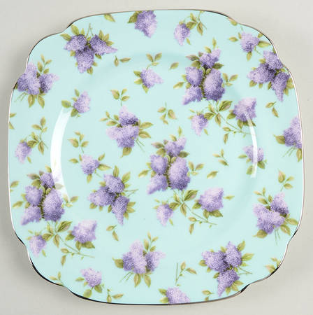 Lilac Lane Platinum Square Accent Salad Plate