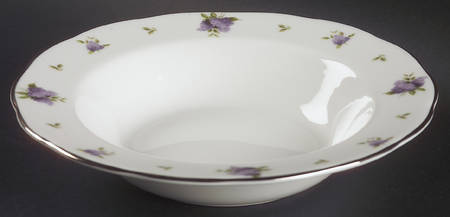 Lilac Lane Platinum Rim Soup Bowl