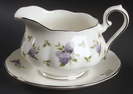 Lilac Lane Platinum Gravy Boat & Underplate