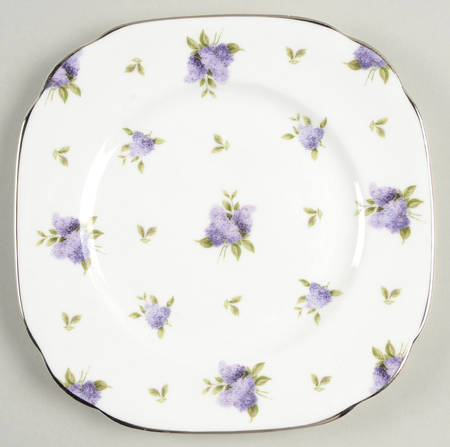 Lilac Lane Platinum Square Bread & Butter Plate