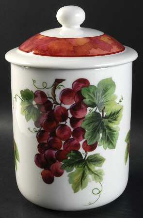 Vintage Grape Large Canister & Lid