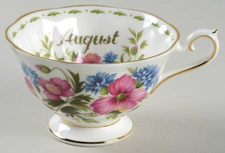 Flower of The Month (Newer, Hampton) Footed Cup by Royal Albert