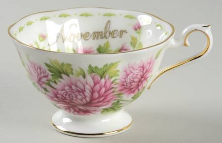 Flower of The Month (Newer, Hampton) Footed Cup by Royal Albert