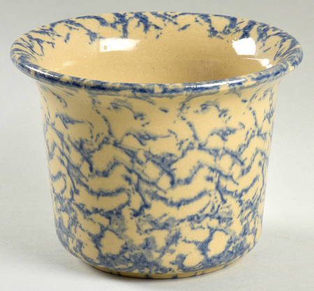 Spongeware Blue 6" Vase