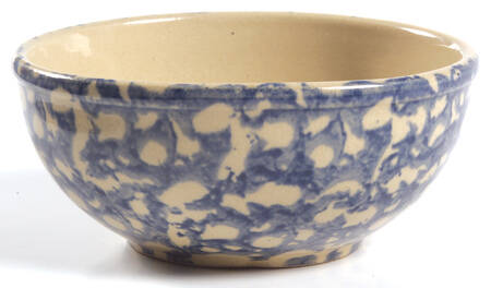 Spongeware Blue Coupe Soup Bowl
