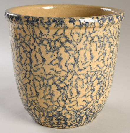 Spongeware Blue 8" Vase