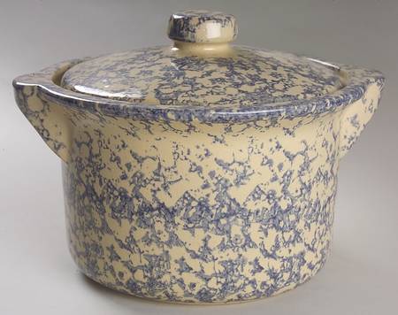Spongeware Blue 2 Qt Round Covered Casserole