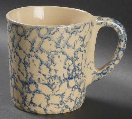 Spongeware Blue Mug