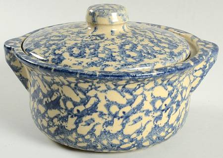 Spongeware Blue 1.5 Qt Round Covered Casserole