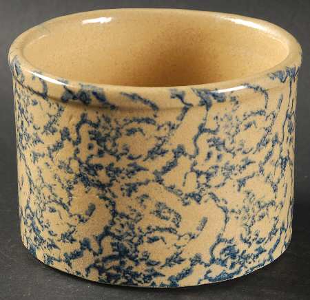 Spongeware Blue 1 Pint Low Jar