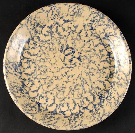Spongeware Blue 10" Deep Plate