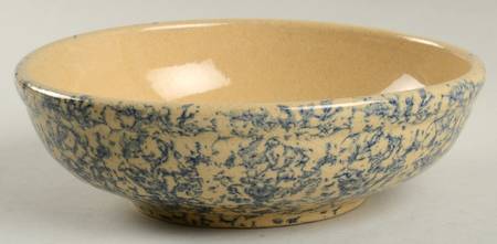 Spongeware Blue Coupe Soup Bowl