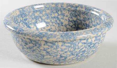 Spongeware Blue Soup/Cereal Bowl