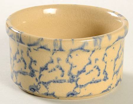 Spongeware Blue Ramekin No Lid