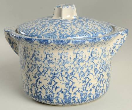 Spongeware Blue 2.5 Qt Round Covered Casserole