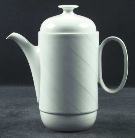 White On White Coffee Pot & Lid