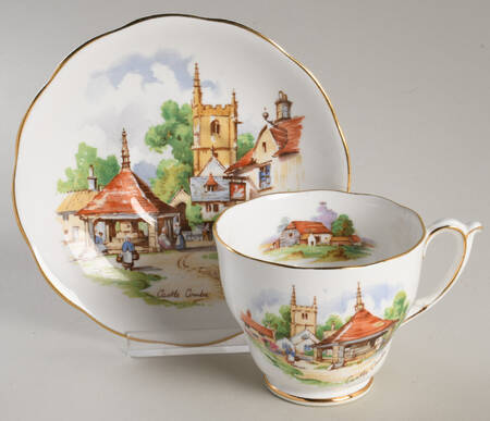 Beautiful Britain Footed Cup & Saucer Set