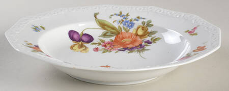Flowers (Maria Stamp) Rim Soup Bowl