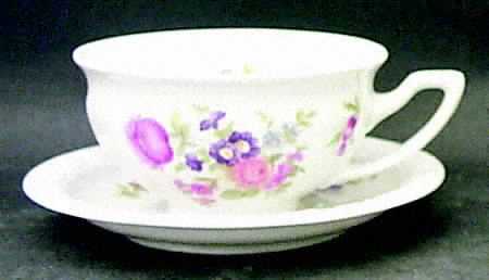 Flowers (Maria Stamp) Flat Cup & Saucer Set