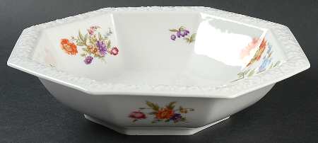 Flowers (Maria Stamp) 9" Round Vegetable Bowl