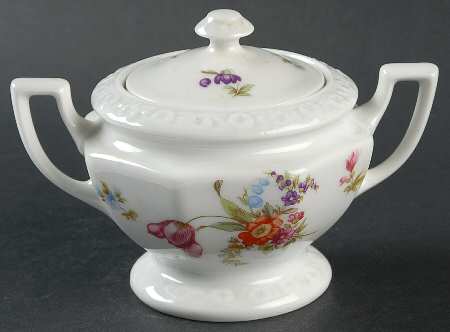 Flowers (Maria Stamp) Sugar Bowl & Lid