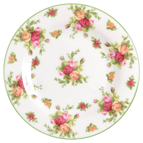 Old Country Roses White (Green Trim) Salad Plate
