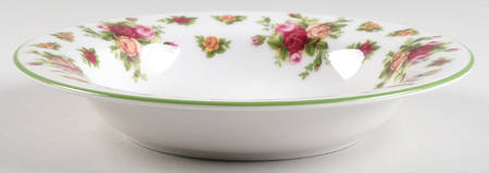Old Country Roses White (Green Trim) Rim Soup Bowl